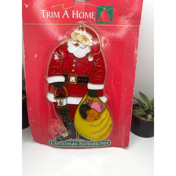 Trim A Home Christmas Suncatcher With Santa & Gift Bag - Picture 5 of 7